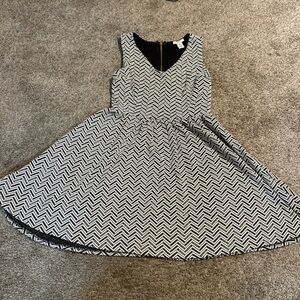 Bar III Black and White Chevron Dress